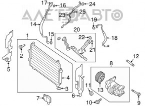 Дефлектор радіатора прав Nissan Pathfinder 13-20 тріснуть, немає кріплення
