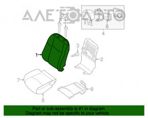 Сидіння водія Nissan Pathfinder 13-20 без airbag, механічні, велюр черн, брудне