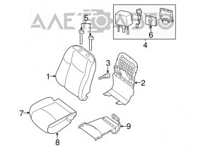 Водійське сидіння Nissan Pathfinder 13-20 з airbag, елект, шкіра чорна