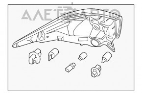 Ліхтар зовнішній крило правий Nissan Pathfinder 13-16 дорест з накладкою, тріщини в склі
