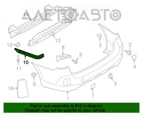 Крепление заднего бампера правое Subaru Outback 15-19 трещины, сломано крепление