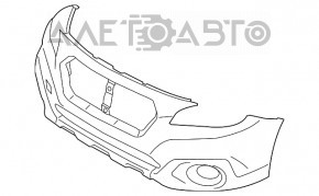 Бампер передний голый Subaru Outback 15-17 белый замят, надлом,сломаны крепления, царапины, крашенный
