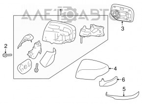 Дзеркало бічне ліве Subaru Outback 15-19 13 пінів, BSM, поворотник, підігрів, автозатемніння, біле, тріщина в поворотнику