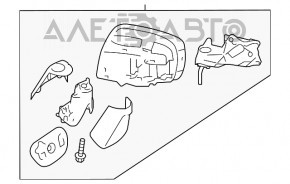 Зеркало боковое правое Subaru Outback 15-19 13 пинов, BSM, поворотник, подогрев, автозатемнение, белое, трещины в поворотнике
