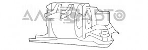 Подушка двигуна права Jeep Compass 11-16 2.0, 2.4, AWD, FWD, потріскана