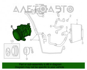 Компресор кондиціонера Jeep Compass 11-16 2.0 2.4 CG447150-0751 сломан шків