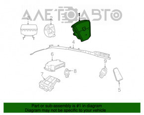 Подушка безопасности airbag в руль водительская Jeep Compass 11-16 ржавый пиропат, полез хром