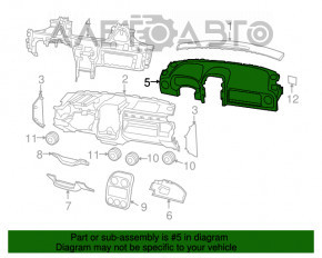 Торпедо передняя панель голая Jeep Compass 11-16 черн царапины у бардачка и приборки