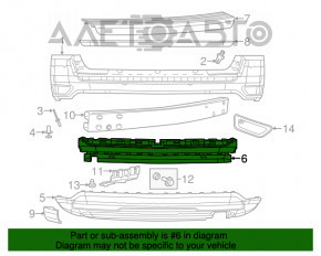 Абсорбер заднего бампера Jeep Compass 11-16 трещины