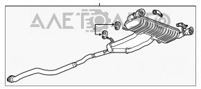Глушитель задняя часть с бочками Chevrolet Camaro 16- 2.0 замят