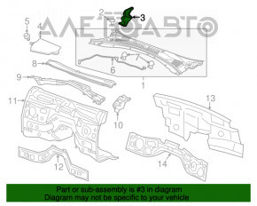 Уплотнитель решетки дворников правый Chevrolet Camaro 16-