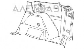 Обшивка арки левая Dodge Journey 11- под 3 ряда сидений, черная, царапины, нет заглушки