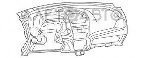 Торпедо передня панель з AIRBAG Dodge Journey 11- чорна, з бардачком, надлом, без лев заглуш.