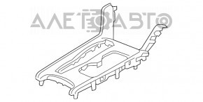 Накладка центральної консолі підсклянники Honda Accord 18-22 сіра, подряпини