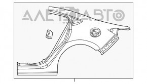 Четверть крыло задняя правая Mazda 6 13-17 черная, тычки, разрыв шва