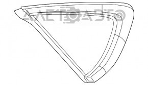 Форточка глухое стекло задняя правая Chrysler 200 15-17 черный глянец, царапины на молдинге