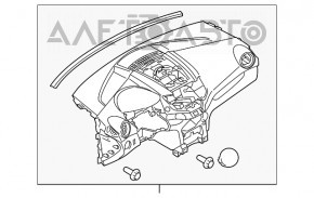 Торпедо передняя панель голая Ford Fiesta 11-19 черн, небольшие тычки задней част от креплений