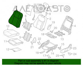 Водительское сидение Ford Fiesta 11-19 без airbag, механ, тряпка черн, треснут пластик