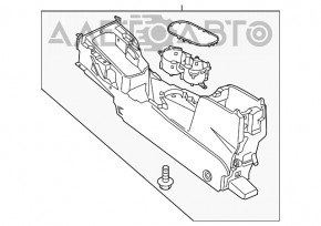 Консоль центральна підлокітник та підсклянники Ford Fiesta 11-19 сер, подряпини, потерто