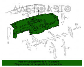Торпедо передняя панель без AIRBAG Toyota Highlander 14-19