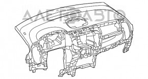 Торпедо передняя панель без AIRBAG Fiat 500L 14-17 дорест черная, стрельнувшая, порезы, без заглушек