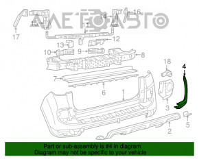 Накладка арки заднього бампера прав Fiat 500L 14-17 Trekking