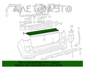 Накладка заднего бампера Fiat 500L 14-17 Trekking, хром, затерт, слом креп