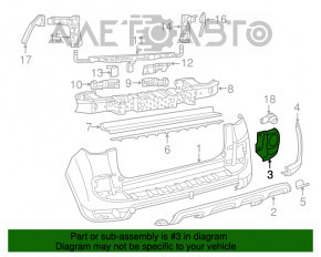 Накладка отражателя задняя правая Fiat 500L 14-17