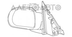 Дзеркало бічне праве Fiat 500L 14- 7 пінів, підігрів, біле