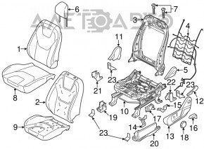 Сидіння водія Ford Edge 15- без airbag, електро, ганчірка бежева під чистку
