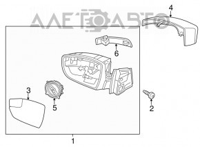 Дзеркало бічне праве Ford Focus mk3 15-18 рест 7 пінів, поворотник, графіт