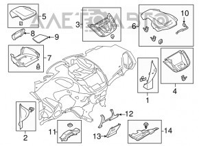Накладка подторпедная лев Ford Escape MK3 13-16 сер