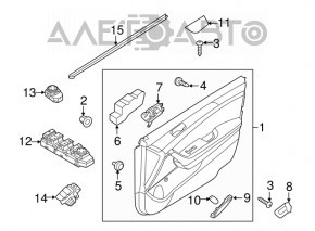 Обшивка двери карточка передняя левая Hyundai Sonata 15-19 серая, царапины