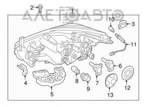 Фара передня права Nissan Murano z52 15-18 дорест, немає кріплення, немає фрагмента
