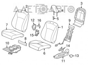 Сидіння водія Honda Accord 13-17 без airbag, шкіра беж