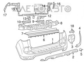 Накладка заднего бампера Fiat 500L 14-17 Trekking, хром, затерт, слом креп