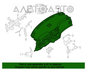 Торпедо передняя панель без AIRBAG Nissan Pathfinder 13-20 беж, царапины, тычка
