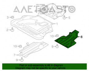 Захист днища задній правий Ford Escape MK3 13- тип 1 тріщина