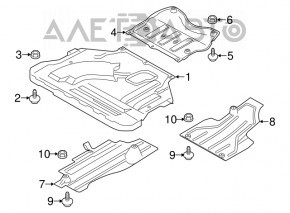 Захист днища передні праві Ford Escape MK3 13- прим'ята