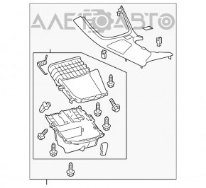 Накладка шифтера підсклянники та кишені Toyota Avalon 13-18 чорна, під підігрів та вентиляцію сидінь, подряпини