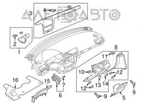 Накладка коліна водія VW Passat b7 12-15 USA сіра, подряпини