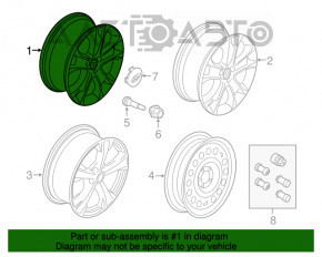 Комплект дисков R18 4шт Ford Escape MK3 13-19 тип 1 хром