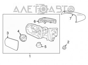 Зеркало боковое правое Ford Edge 15-18 9 пинов, BSM, поворотник, подсветка, белое
