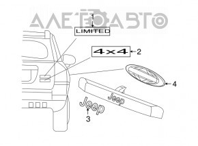 Эмблема 4x4 (двери багажника) Jeep Patriot 11-17