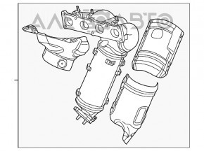 Коллектор выпускной с катализатором Jeep Renegade 15- 2.4 отпилены шпильки