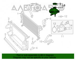 Расширительный бачок охлаждения Fiat 500X 16-18 1.4, 2,4 с крышкой, сломаны крепления