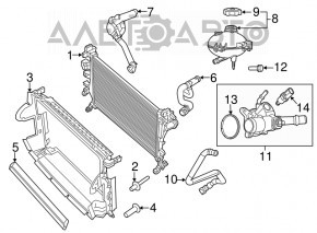 Розширювальний бачок охолодження Fiat 500X 16-18 1.4, 2,4 з кришкою
