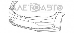 Бампер передній голий Chrysler 200 15-17 графіт PAU притиснутий, подряпини, злам креп