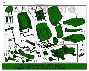 Пассажирское сидение Chevrolet Cruze 11-15 без airbag, черное с среым, под химчистку