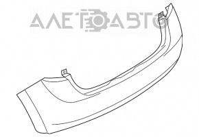 Бампер задний голый Nissan Versa Note 13-16 дорест, графит, трещина в креплении